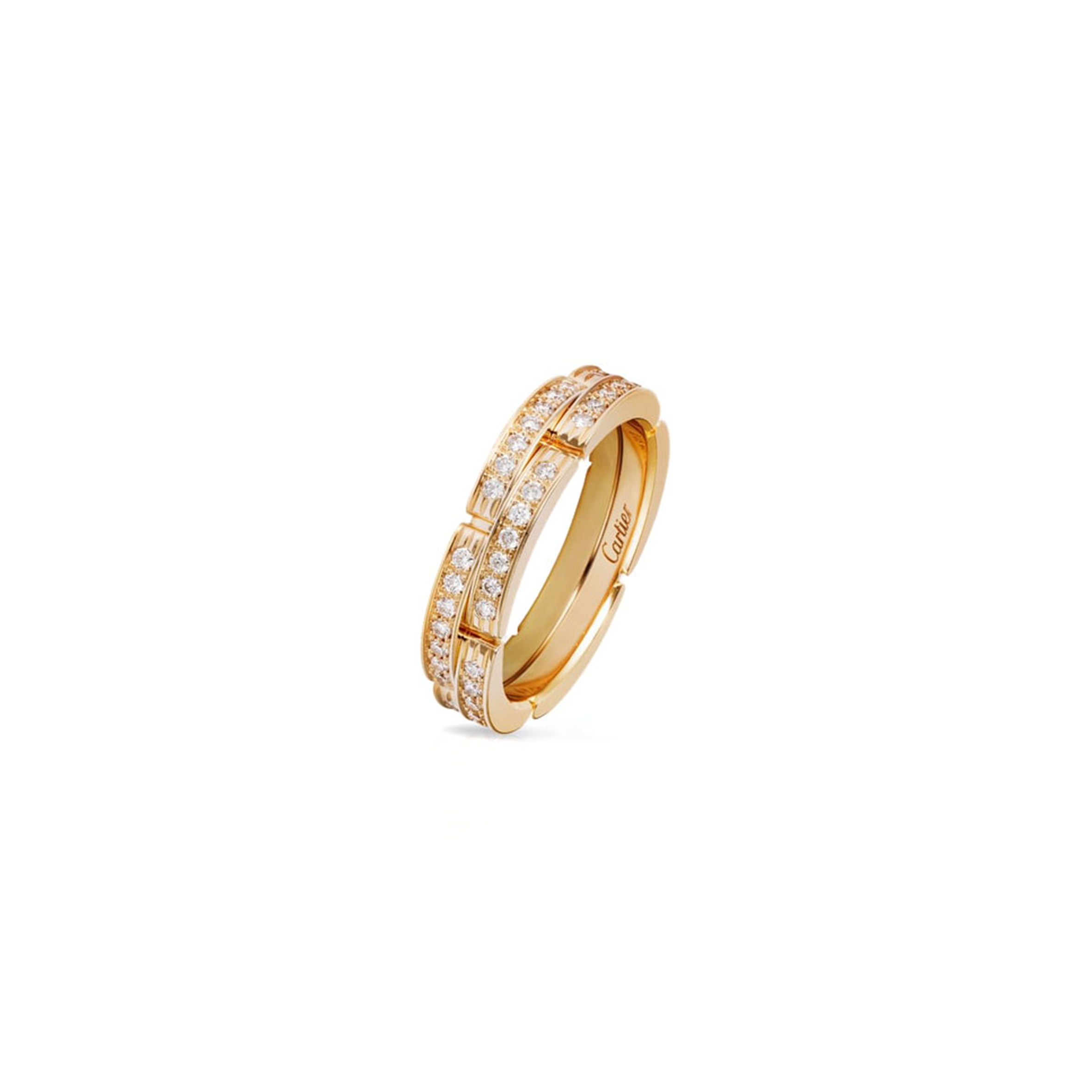 CARTIER MAILLON PANTHÈRE WEDDING BAND, DOUBLE ROW, HALF-PAVED B4216000